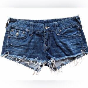 True Religion Women's blue Denim Shorts